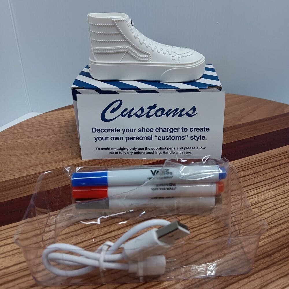 VANS SK8-HI Portable Charger Off The Wall Skate Shoe USB Phone Charger Customize